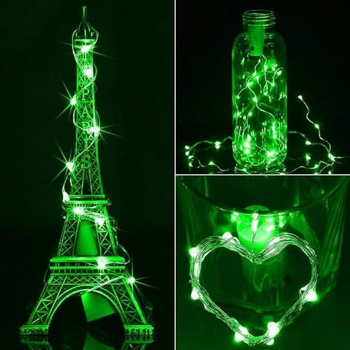 16 Packs Fairy Lights Battery Operated(Batteries Included),10.2FT 30LEDs Waterproof Copper Wire Firefly Lights,Mini Starry String Lights for Wedding Party DIY gift Christmas Decor (Green Fairy Light)