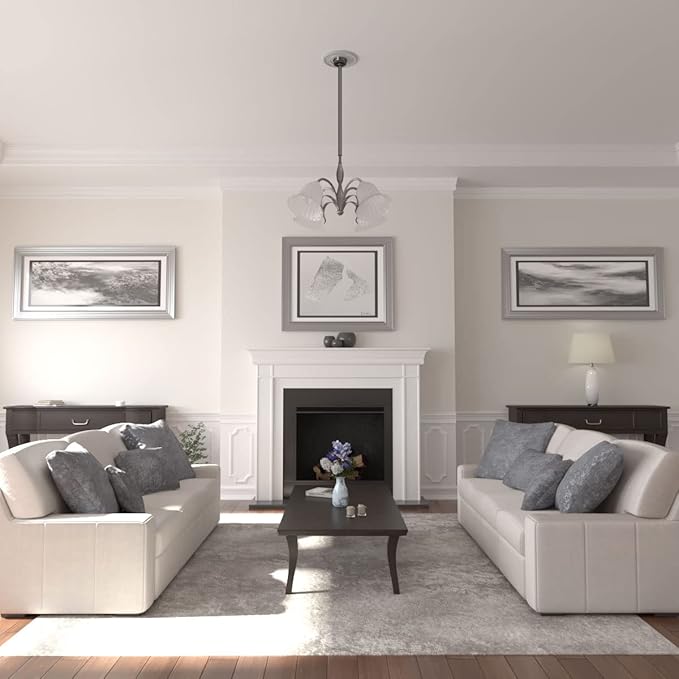 12 1/2"OD x 3 7/8"ID x 3/4"P Bradford Ceiling Medallion (Fits Canopies up to 6 5/8"), Hand-Painted Frost