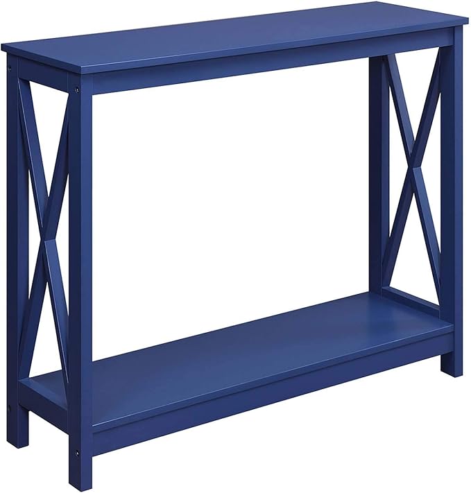 Convenience Concepts Oxford Console Table 39.5" - Sofa Table with Storage Shelf, Transitional Entryway Hall Table for Living Room and Bedroom, Display Foyer Table, Cobalt Blue