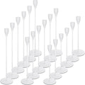 Set of 18 Tall Candlestick Holders Thin Metal Taper Candle Holders for Table Centerpiece Modern Decorative Pillar Candle Sticks Stand for Home Wedding Christmas Decoration(White)