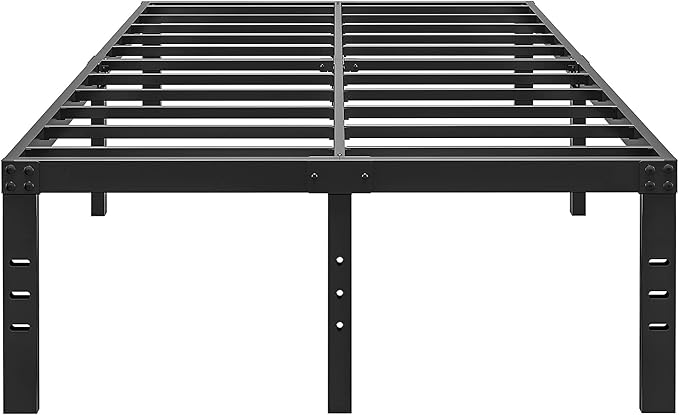 ALDRICH 18 Inch Metal Bed Frame Queen Size - Black Basic Steel Slats Platform, Easy Assembly Heavy Duty Noise Free Bedframes, No Box Spring Needed