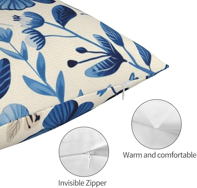 Throw Pillow Covers 12x20 Inch Pillow Covers Set of 2 Couch Pillows for Living Room, Blue Throw Pillows with Invisible Zipper, Soft Accent Pillows Decorative Pillows Farmhouse Decor, Scandinavian J334