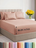 Extra Deep Queen Sheet Set - 6 Piece Breathable and Cooling Sheets - Hotel Luxury Bed Sheets Set - Easy & Secure Fit - Soft, Wrinkle Free and Comfy Sheets Set - Mauve Sheet Set with Extra Deep Pockets