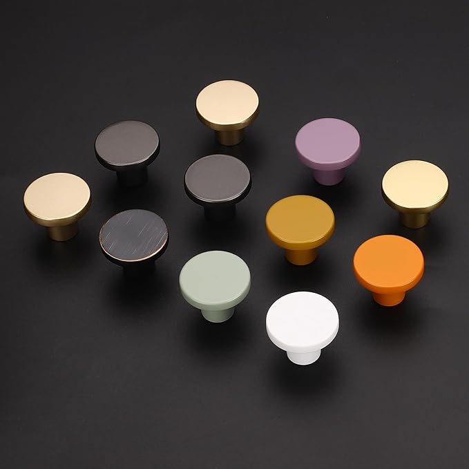 Ravinte 30 Pack Cabinet Knobs Champagne Gold Kitchen Cabinet Knobs Round Dresser Drawer Pulls Closet Door Pulls 1-1/5 Inch