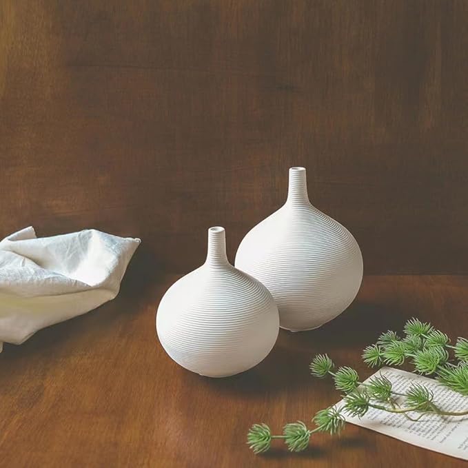 Scandinavian Style Ceramic Vase Frosted Simple Home TV Cabinet Creative Decoration Modern White Ceramic Vase, Small Narrow Neck Vases, Ceramic Flower Vases Decorative, Fireplace, Table Decor Va