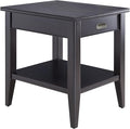 Leick Home Laurent End Table, Solid Wood, 1 Drawer, Bottom Display Shelf, Easy Assembly, for Bedroom/Living Room, Black, 24.0 in L x 20.0 in. W x 24.0 in. H, 10507-BK