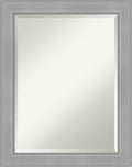 Amanti Art Silver Bathroom Mirror for Over Sink, 28x22 Vista Brushed Nickel Rectangle Vanity Mirror, Medium Casual Frame, Hangs Horizonally and Vertically, Bathroom Wall Decor, Beveled Edge