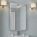 ANDY STAR Chrome Mirrors for Bathroom, 24x36’’ Rounded Rectangle Mirror, Chrome Bathroom Vanity Mirror, SUS304-Anti-Rust, Wall-Mounted Horizontal/Vertical 1’’ Deep