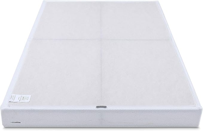 Amazon Basics Smart Box Spring Bed Base, 5-Inch Height Mattress Foundation, Tool-Free Easy Assembly, Twin, 74"L x 38"W x 5"H, White
