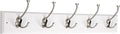 Liberty Hardware 129848 Wall Mounted Coat Rack with 5 Decorative Hooks, 27-Inch, Satin Nickel and White
