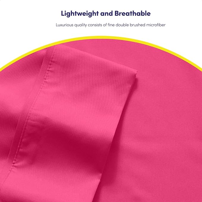 Sweet Home Collection 6 Piece Bed Sheet Set, Twin, Fuschia