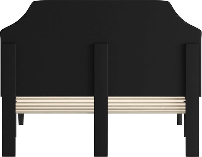 Flash Furniture Brighton Queen Size Tufted Upholstered Platform Bed in Black Fabric