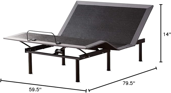 Lucid L150 Adjustable Base – Bed Frame with Head and Foot Incline – Wireless Remote Control – Premium Quiet Motor, Queen size