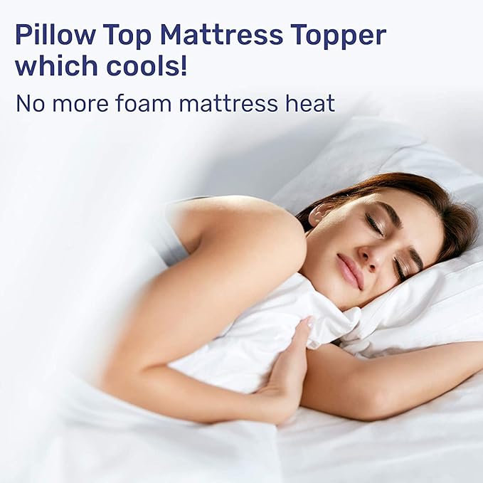 Sleep Mantra 100% Cotton Mattress Topper Queen Size - Premium Wrap-Around Cooling Topper Fits up to 20-Inch Mattress - Extra Soft, Deep Pocket, Breathable & Plush Quilted Down Fill (Gray)