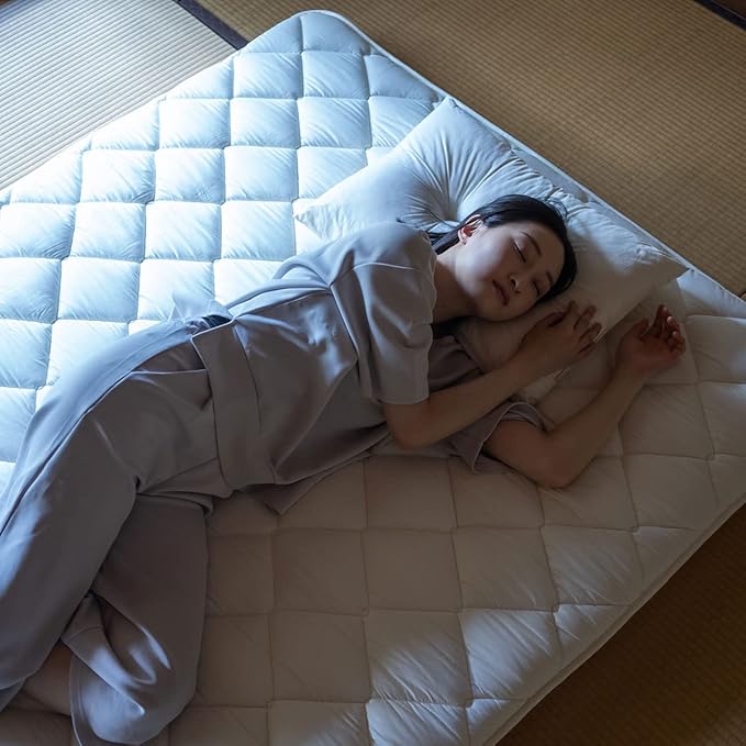 EMOOR Foldable Japanese Futon Mattress Topper CLASSE-Topper Tatami Floor Mattress Full, Made in Japan