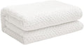 Exclusivo Mezcla Fleece Throw Blanket, Super Soft and Warm Blankets for Couch, Sofa and Bed Waffle Textured, Cozy, Fuzzy and Lightweight (Off White, 40x50 Inches)