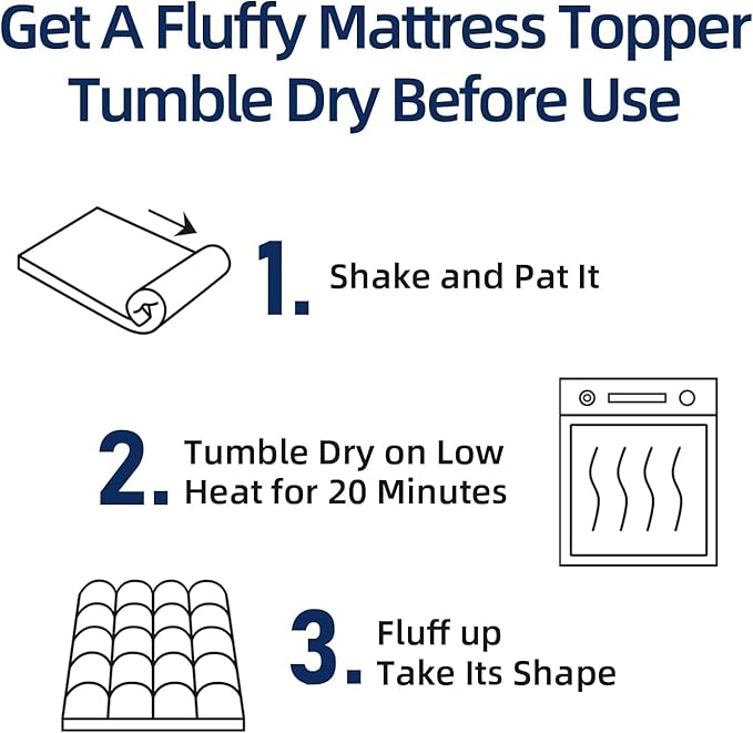 Mattress Topper Twin for Back Pain, Extra Thick Mattress Pad Cover, Plush Pillow Top, Deep Elastic Pocket, White,39"X75"+20"