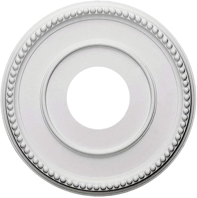 Ekena Millwork CM12BR Bradford Ceiling Medallion, 12 1/2"OD x 3 7/8"ID x 3/4"P (Fits Canopies up to 6 5/8"), Primed