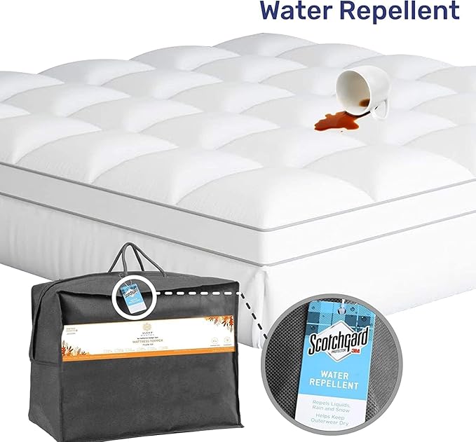 Sleep Mantra 100% Cotton Mattress Topper Twin XL Size - Premium Wrap-Around Cooling Topper Fits up to 20-Inch Mattress - Extra Soft, Deep Pocket, Breathable & Plush Quilted Down Fill (White)