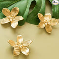 Petal Knobs Brushed Gold Cabinet Knobs, Dresser Drawers Knob Cute Handle Hardware Door Knobs, 8 Pack