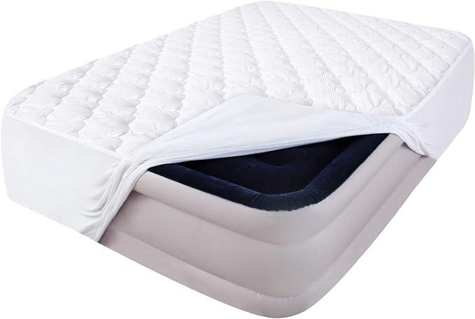 Twin XL Air Mattress Topper, Mattress Topper Twin XL Mattress Pad, Super Soft Breathable and Noiseless Down Alternative Fiber Pillow Top Mattress Pad (15-23'' Deep Pocket)