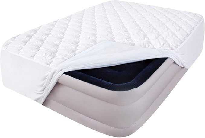 Air Mattress Cover Full Mattress Pad, Thick Quilted Mattress Topper Full, Super Soft Breathable and Noiseless Down Alternative Fiber Pillow Top Mattress Pad (15-23'' Deep Pocket)