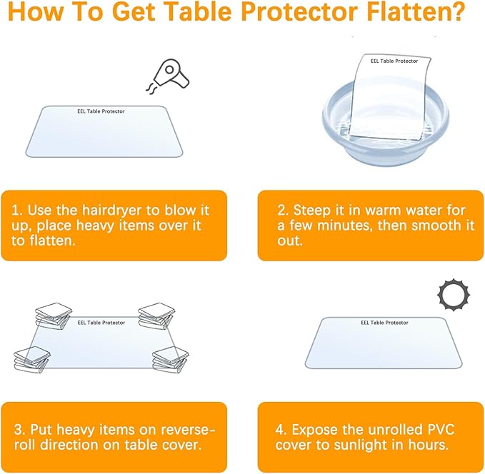1.5mm Thick 28 x 42'' Clear Plastic Table Protector for Dining Room Waterproof PVC Table Tablecloth Cover Vinyl Desk Pad Mat Wood Furniture Coffee Glass End Hallway Table Top Surface Protection Liner