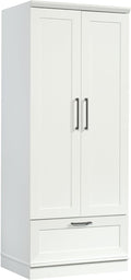 Sauder HomePlus Wardrobe/Storage Cabinet, Spacious Hidden Storage, Wardrobe Armoire, 29.1x20.9x71.2 - Soft White Finish