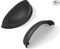 khtumeware 10 Pack 2-1/2" Drawer Pulls Matte Black Cabinet Cup Pulls Kitchen Hardware Cabinet Handles Drawer Handles Knobs 2.5 inch Hole Center