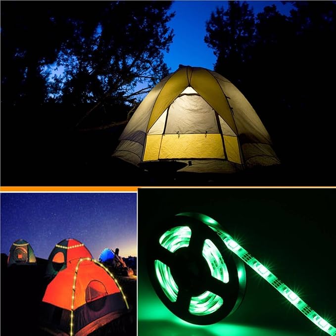 2m/6.6FT Battery Powered Led Strip Lights, LED Strip with 24 Keys Remote Control, RGB Led Rope Lights for Party and DIY Decoration