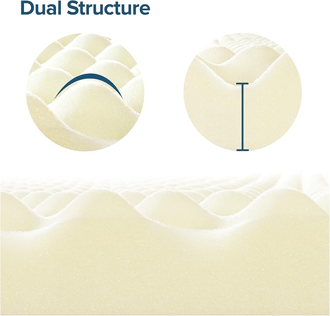 ZINUS 1.25 Inch Copper Cooling Memory Foam Mattress Topper with Airflow Design, Twin