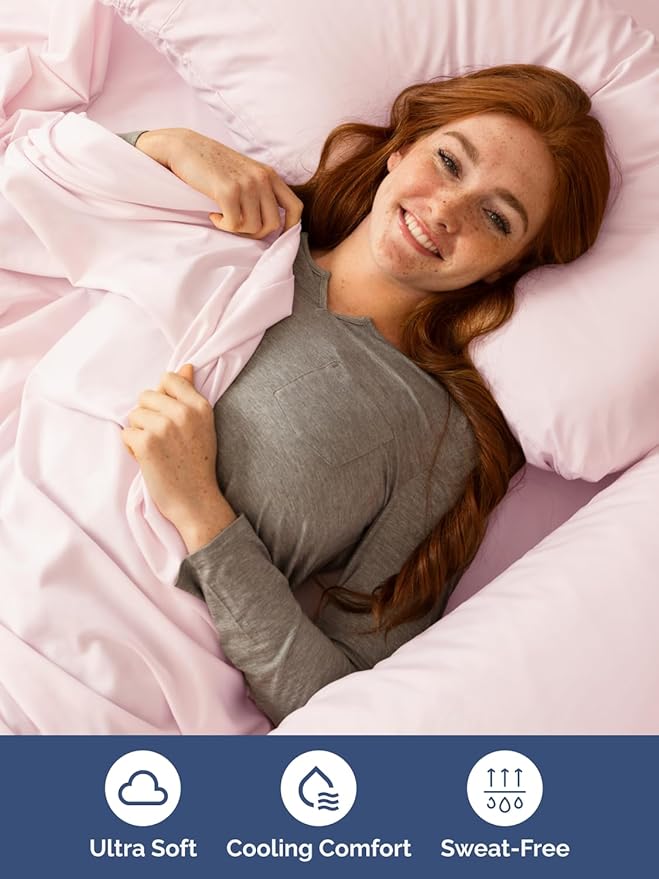 Extra Deep Queen Sheet Set - 6 Piece Breathable and Cooling Sheets - Hotel Luxury Bed Sheets Set - Easy Fit - Soft, Wrinkle Free and Comfy Sheets Set - Lavender Pink Sheet Set with Extra Deep Pockets