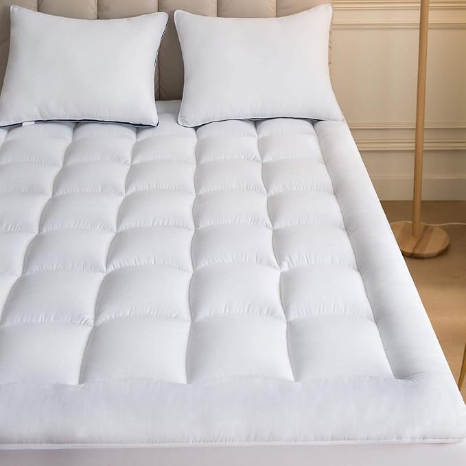 Niagara Microfiber Full Mattress Topper - Pillow Top Mattress Cover Quilted Fitted Cooling Topper for Back Pain Deep Pocket Fits 20 Inches (54x75 Inches)