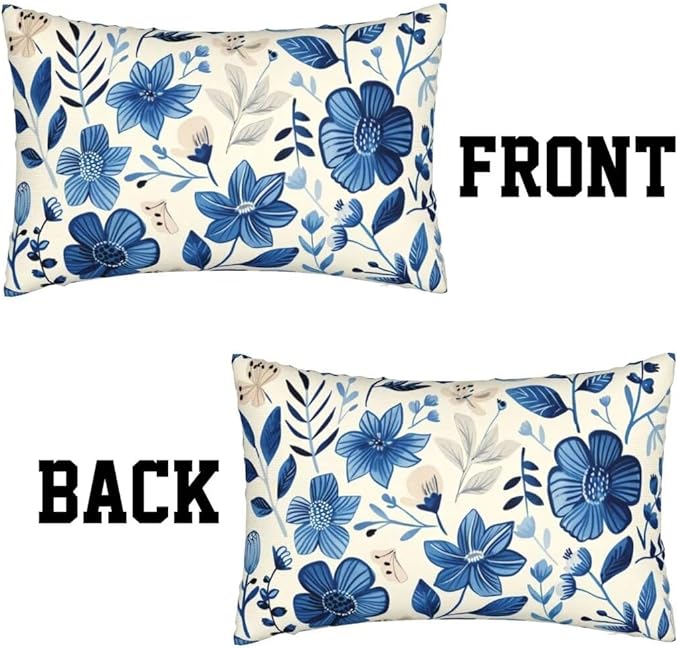 Throw Pillow Covers 16x24 Inch Pillow Covers Set of 2 Couch Pillows for Living Room, Blue Throw Pillows with Invisible Zipper, Soft Accent Pillows Decorative Pillows Farmhouse Decor, Scandinavian J334