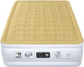 YENING Full Size Air Mattress with Built in Pump Raised Double Blow up Bed Inflatable Camping Airbed Electric 18 Inch Tall Beige
