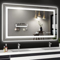 LED Bathroom Mirror, 40"x24" with Front and Backlit, Anti-Fog, Bathroom Vanity Mirror for Wall, Memory Function, Stepless Dimmable, Tempered Glass (Horizontal/Vertical)
