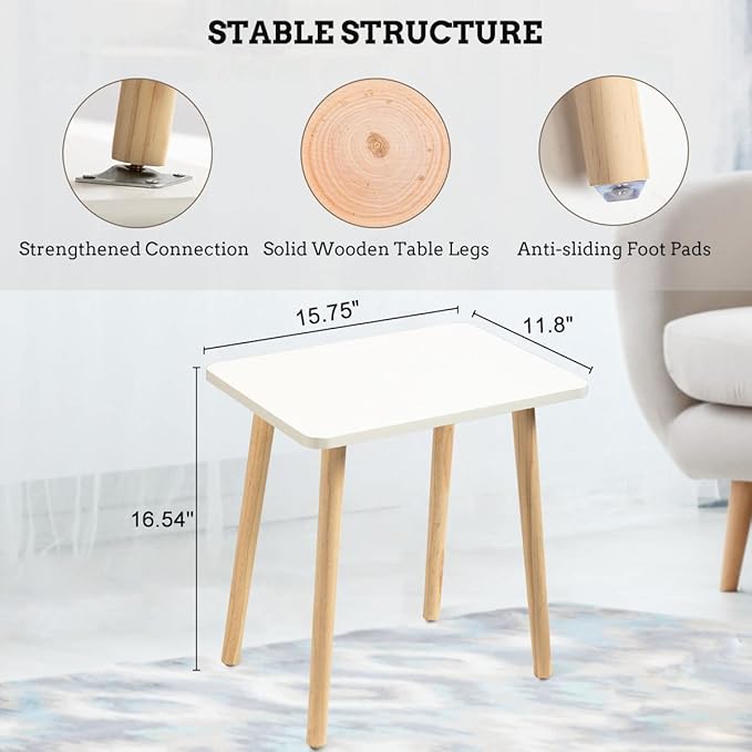 FORAOFUR Nursery Side Table, Small End Table Accent Table Living Room Balcony Office, Modern Side Bedside Home Decor, for Small Spaces, Easy Assembly
