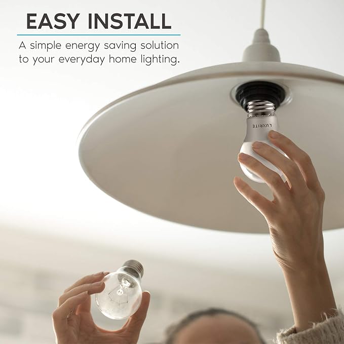 LUXRITE A15 LED Bulb 40W Equivalent, 7W, 2700K (Warm White), 600 Lumens, Enclosed Fixture Rated, Dimmable Ceiling Fan Light Bulbs, E26 Medium Base, UL Listed - Indoor and Outdoor (24 Pack)