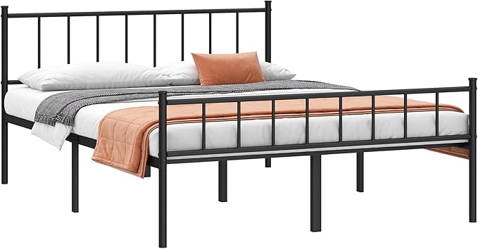 Queen Bed Frame-Classic Metal Platform Bed Frame,Mattress Foundation with Steel Slat Support,Under Foundation Storage,No Box Spring Needed, Easy Assembly, Queen Size