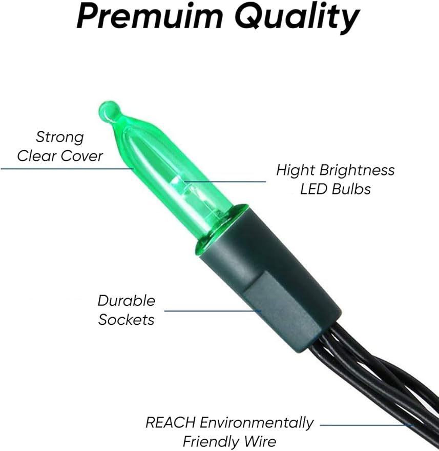 Twinkle Star 2 Pack Battery Operated Christmas Lights, Total 32 FT 100 LED Outdoor Christmas Lights with 8 Modes, Xmas Tree Lights Waterproof for Patio Garden Party Wedding Holiday Decor Multicolor