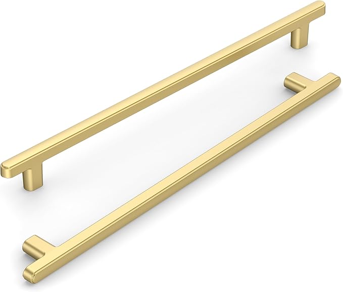 10 Pack 10 Inch(254mm) Kitchen Cabinet Handles Brushed Gold Cabinet Pulls Kitchen Cabinet Hardware Drawer Pulls for Cupboard Wardrobe