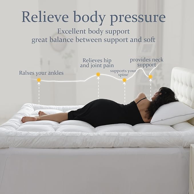 WhatsBedding 5 Inch Memory Foam Mattress Topper Twin for Pressure Relief, Soft Breathable Cover, Comfort Supportive Pillow Top Mattress Topper, 2000GSM Fluffy Shredded Memory Foam Filled