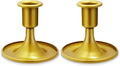 Candlestick Holders 2 PCS Short Metal Taper Candle Holders, KSWING Gold Candle Stick Holders Set, Perfect for Table Centerpiece Mantel Party Wedding Christmas Home Decor, Set of 2
