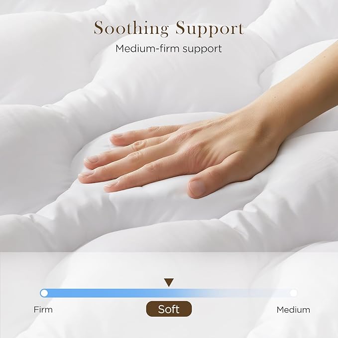 Decroom 3 Inch Memory Foam Mattress Topper King Size for Back Pain Relief, Soft Fluffy Supportive Bed Mattress Pad, Filled with Breathable & Soft Memory Foam Pillow Topper, 80x78x3 Inch