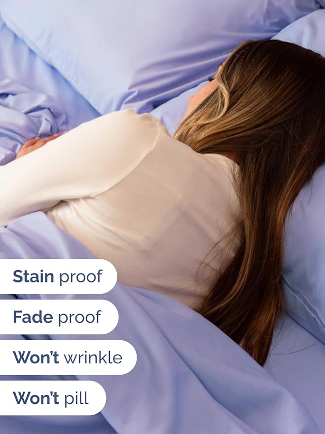 Extra Deep Full Sheet Set - 6 Piece Breathable & Cooling Sheets - Hotel Luxury Bed Sheets Set - Easy & Secure Fit - Soft, Wrinkle Free & Comfy Sheets Set - Lavender Sheet Set with Extra Deep Pockets