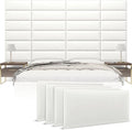 Vänt Upholstered Wall Panels - King/Cal King Size Wall Mounted Headboards - Vintage Leather White Dove - Twin/King - Set of 4 Panels (Each Individual Panel 39"x11.5")