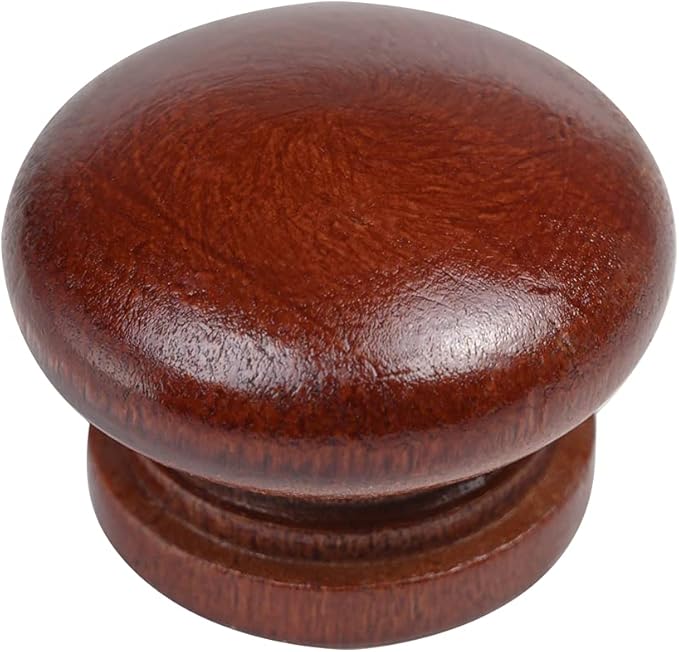 10Pack Round Wood Drawer Knobs Red Brown Finished Mushroom Shaped Kitchen Cabinet Pulls Handles Hardware for Kitchen Cabinets Furniture Dresser Wardrobe Cupboard Drawer Pulls Knobs