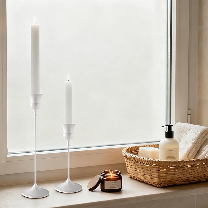 Candlestick Holders White, 12 Packs Taper Candle Holder for Candlesticks, Candle Sticks Holder Decor for Home Decor