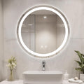 WallBeyond LED Bathroom Mirror with Lights, 24'' Round Light Up Bathroom Mirror for Wall with Front and Backlit, Anti Fog Led Mirror for Bathroom, 3 Colors and Dimmable Light