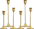 6PCS Brass Candlestick Holders Gold Candle Holders Taper Candle Holders Decorative for Thanksgiving Day Christmas Dinning Wedding Party Anniversary Home Decor.